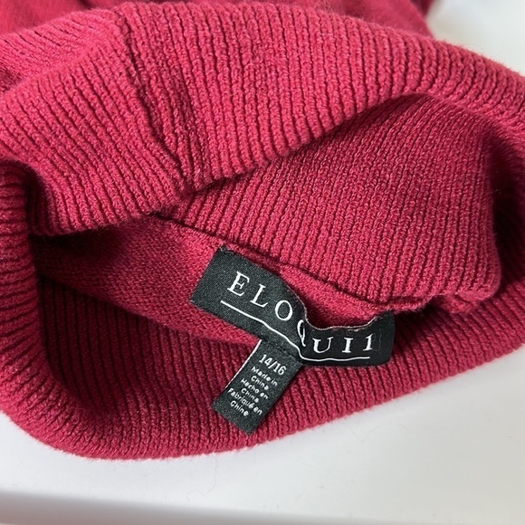 Eloquii Magenta Striped Knit Turtleneck Sweater Size 14/16 - Picture 6 of 7